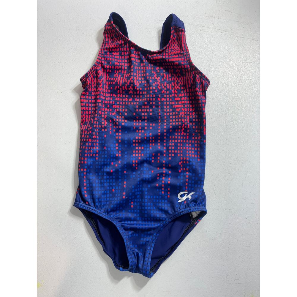 GK Blue and Orange Geometric leotard Size Child Medium